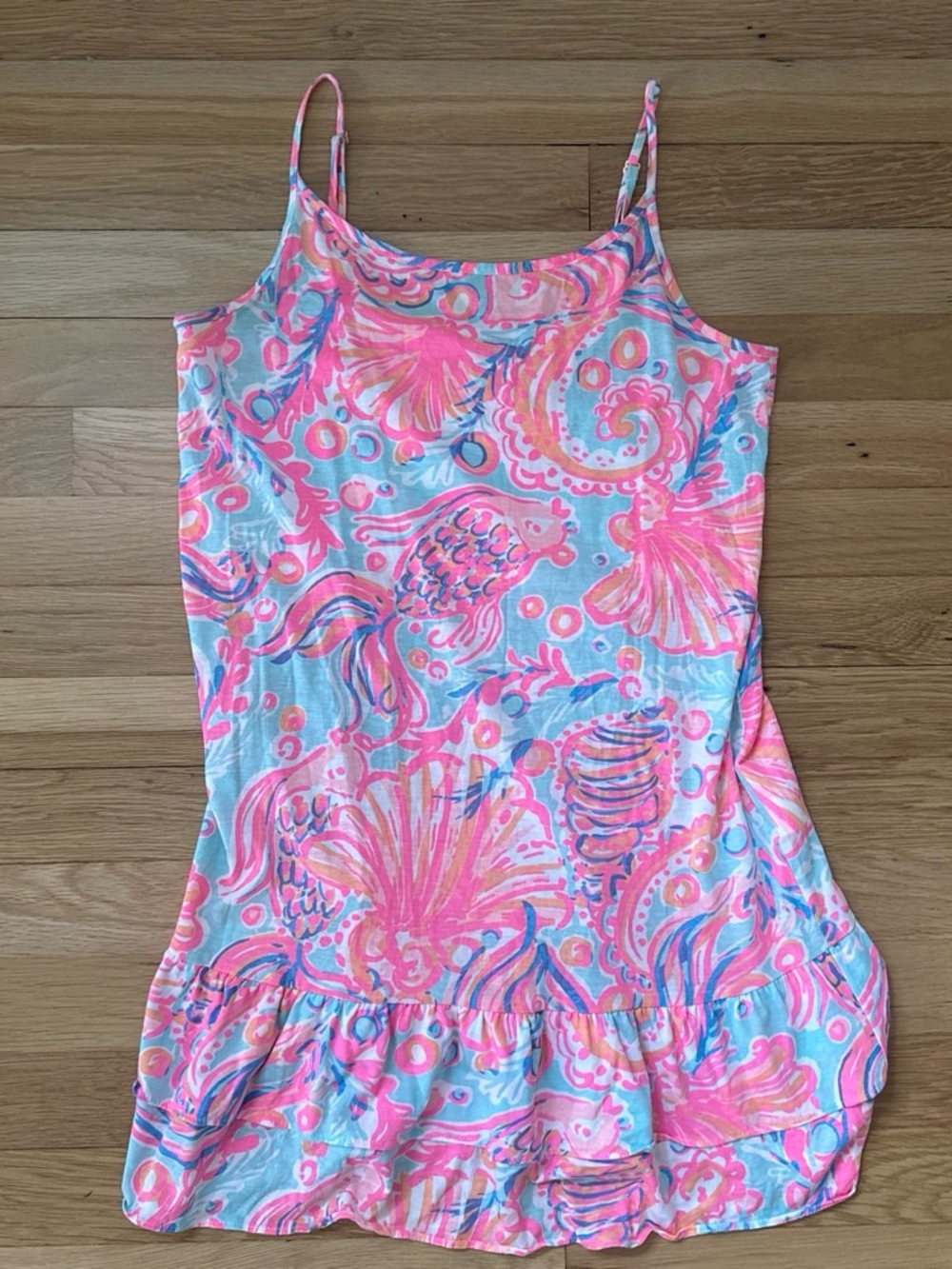 Lilly Pulitzer Kids Pink & Aqua Seashell Print Sundress